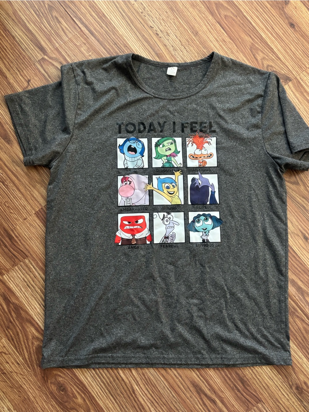 Dark Gray 'Today I Feel' Inside Out Graphic Men's Tee